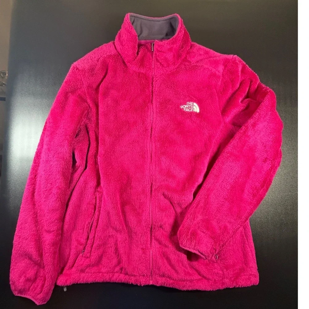 The North Face Osito Fleece Jacket Womens Large Pink Full Zip Soft Warm K7